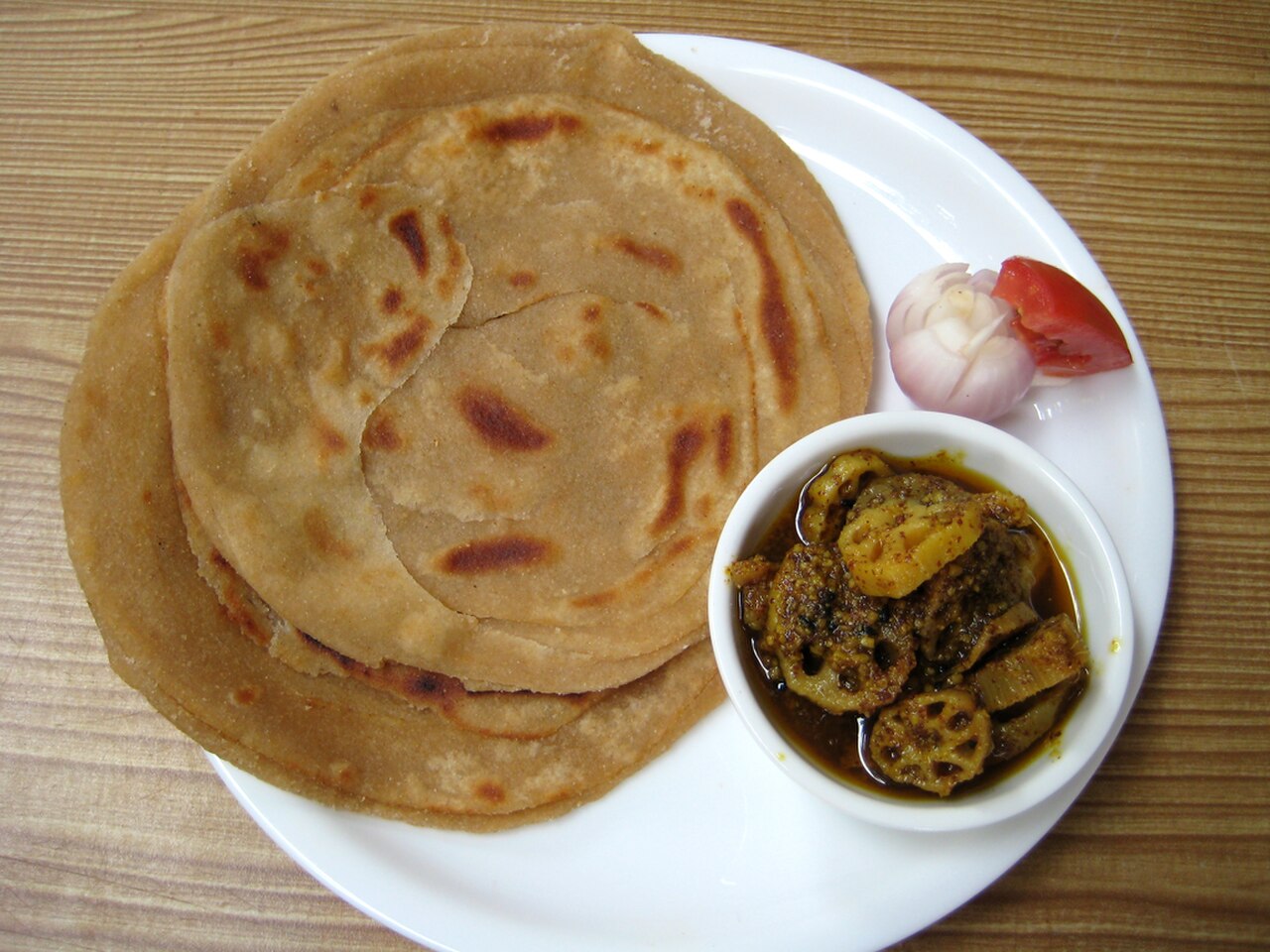 Laccha paratha, flaky layered Indian flatbread