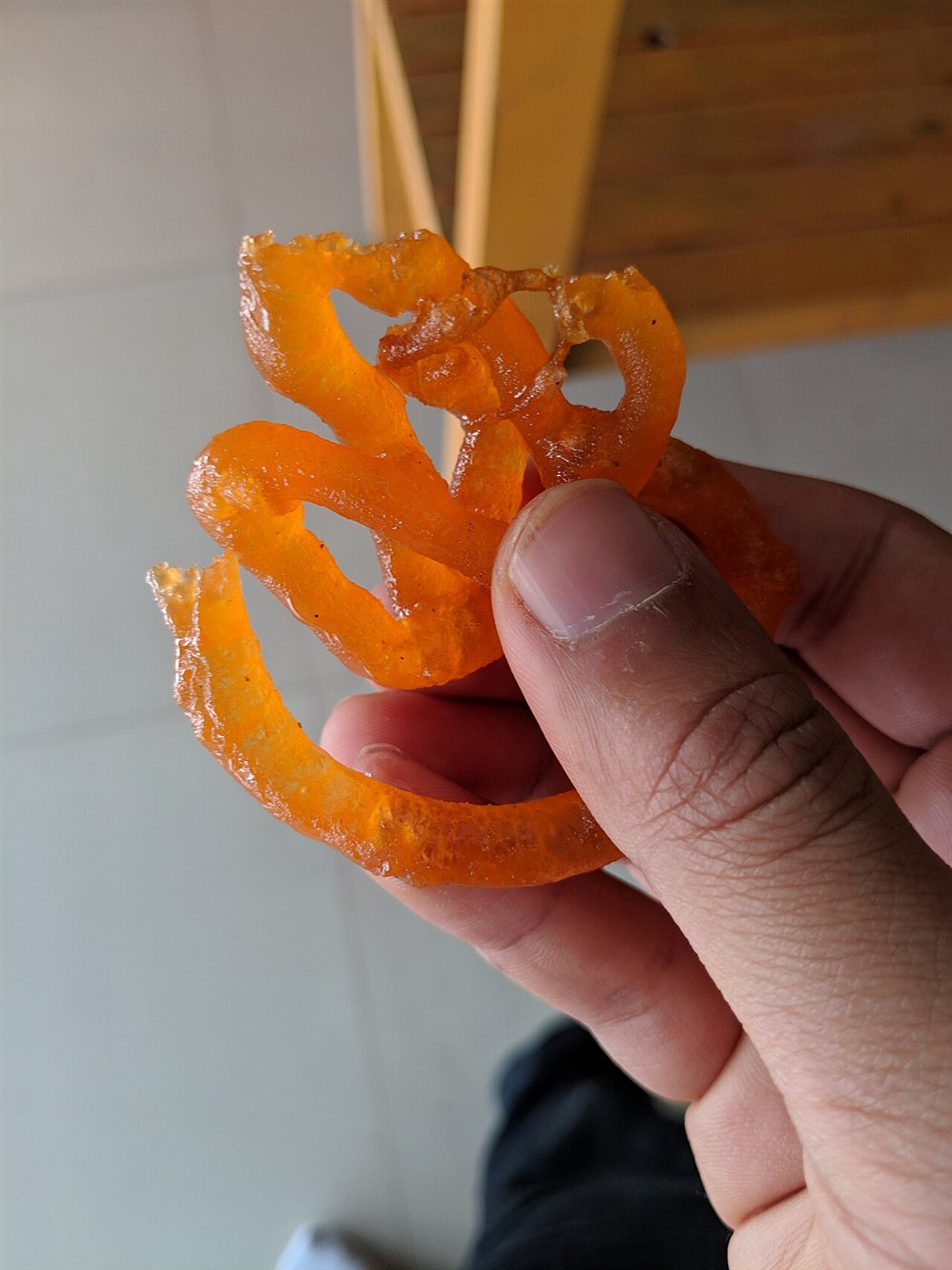 Jalebi Indian sweets, crisp spirals in syrup